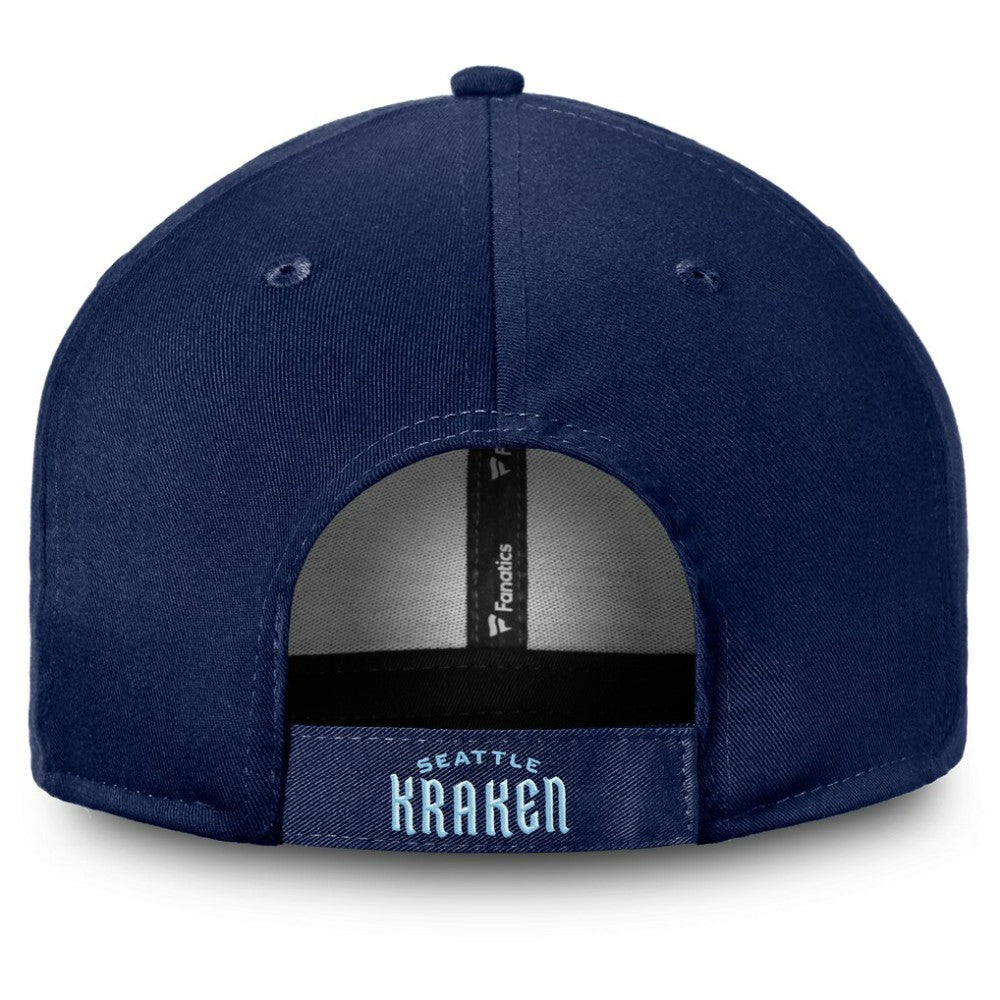 Seattle Kraken Fanatics Core Secondary Logo Adjustable Hat - Deep Sea Blue - NHL 4026713