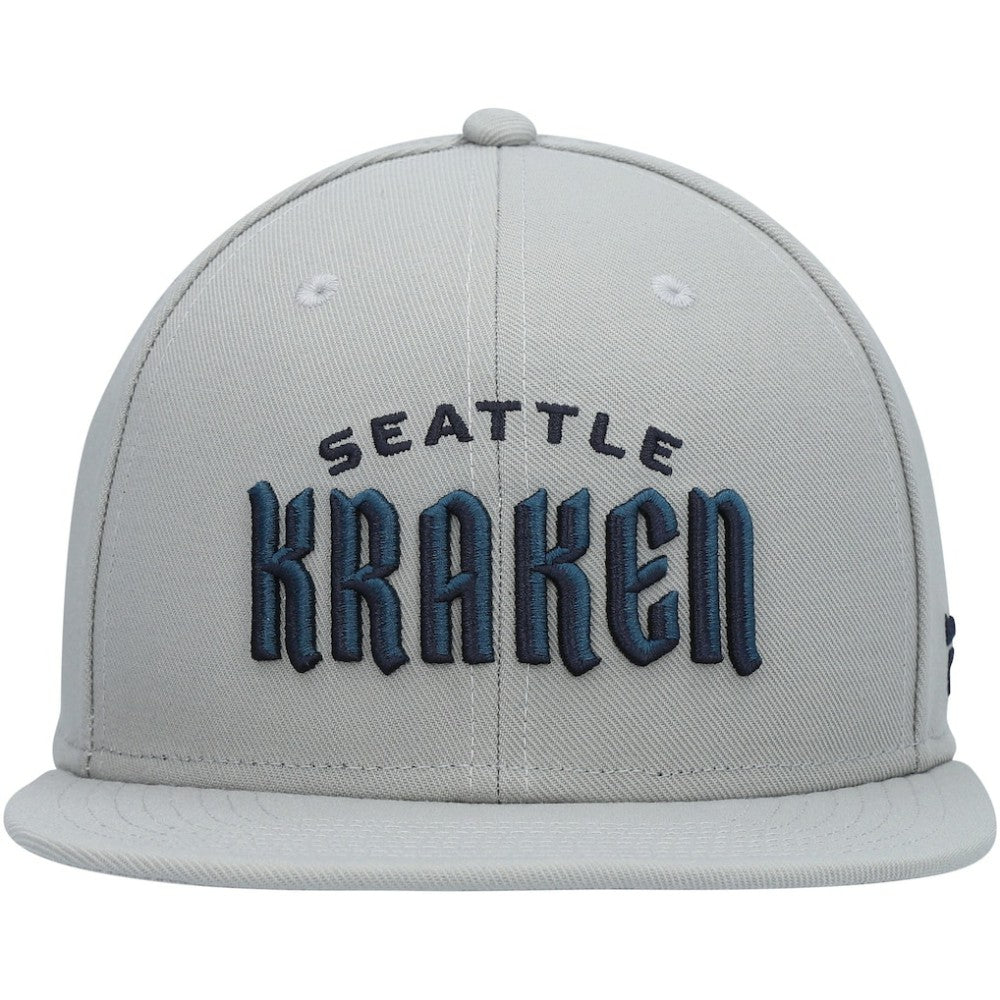 Seattle Kraken Fanatics Wordmark Logo Snapback Hat - Gray - NHL 4026740