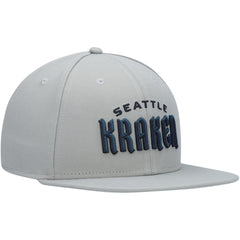 Seattle Kraken Fanatics Wordmark Logo Snapback Hat - Gray - NHL 4026740
