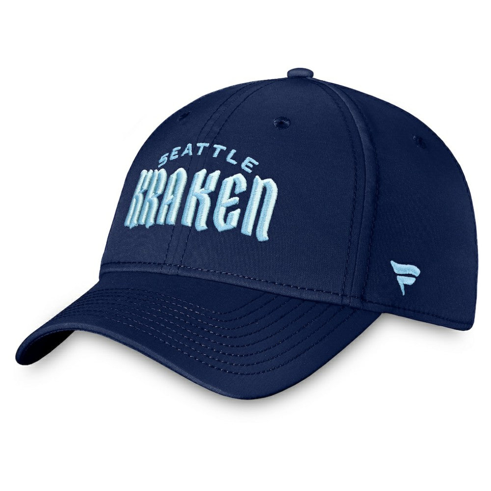 Seattle Kraken Fanatics Wordmark Flex Hat - Deep Sea Blue - NHL 4026749