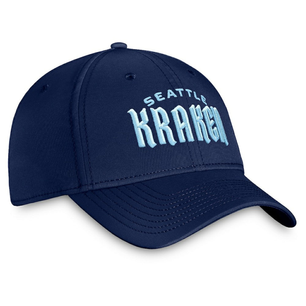 Seattle Kraken Fanatics Wordmark Flex Hat - Deep Sea Blue - NHL 4026749