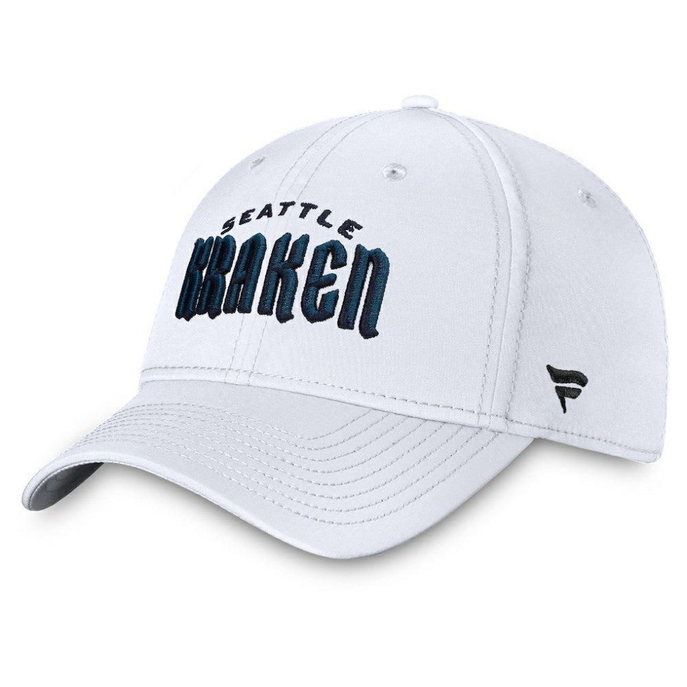 Seattle Kraken Fanatics Wordmark Flex Hat - White - NHL 4026750