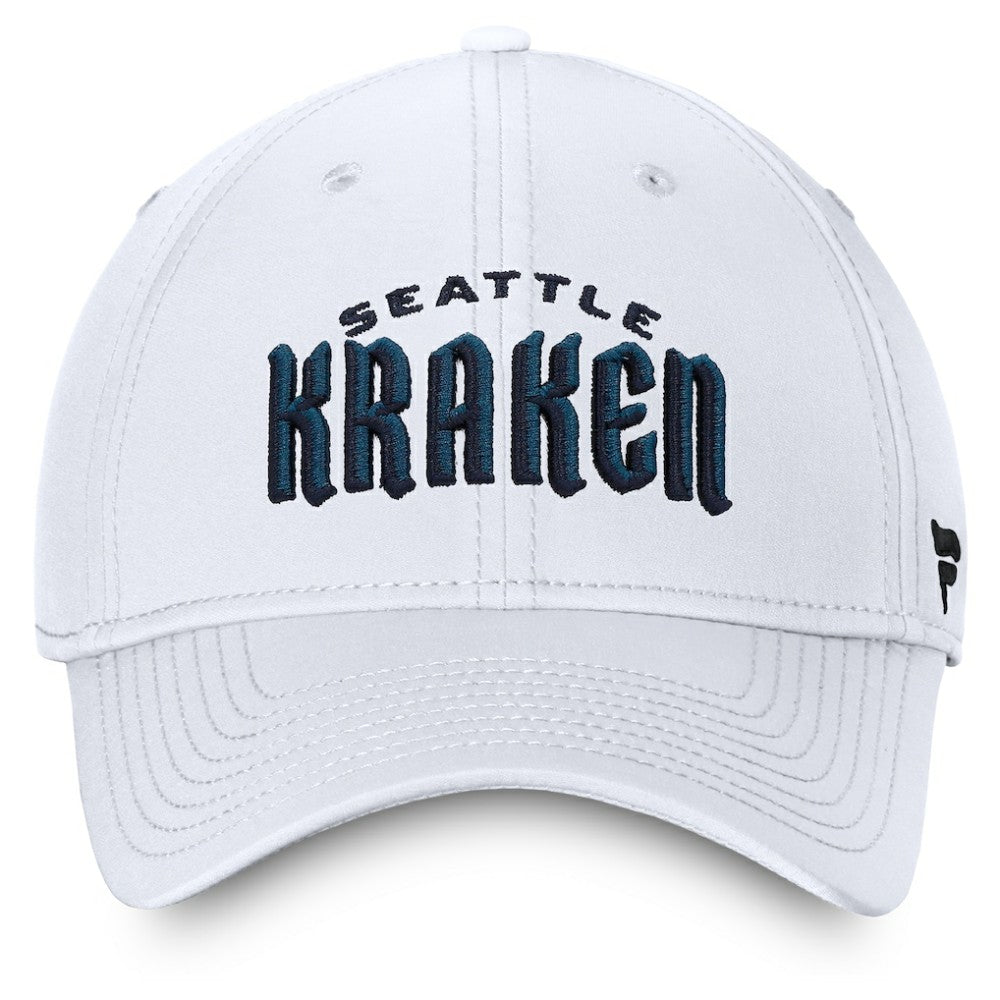 Seattle Kraken Fanatics Wordmark Flex Hat - White - NHL 4026750