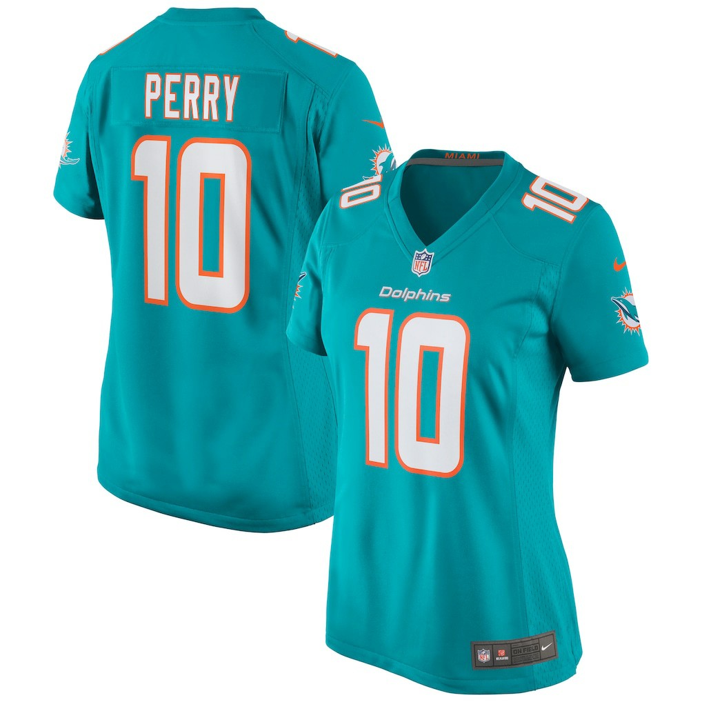 Nike Malcolm Perry Miami Dolphins Women's Game Jersey Aqua