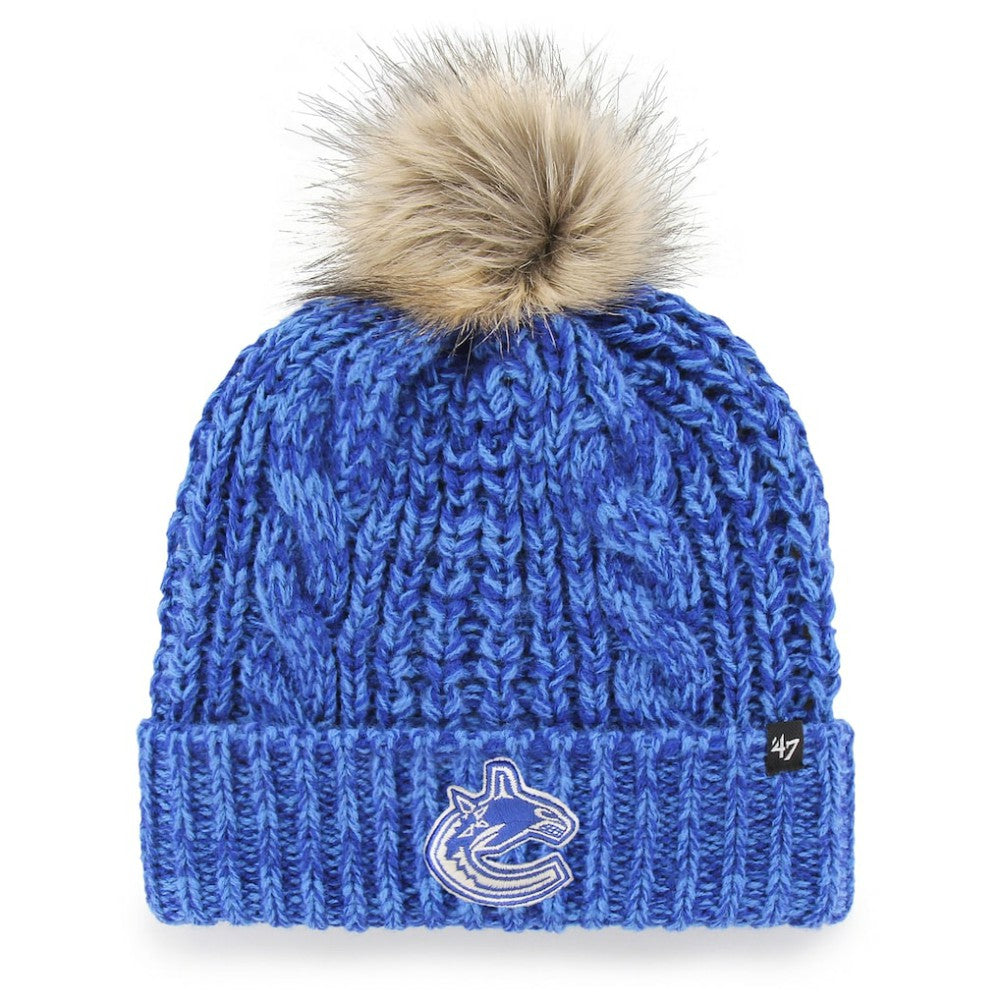 Vancouver Canucks '47 Women's Logo Meeko Cuffed Knit Hat with Pom - Blue - NHL 4029061