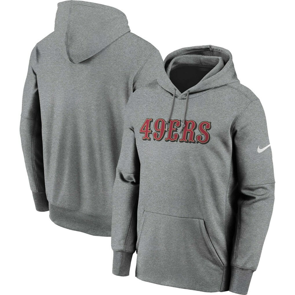 Nike San Francisco 49ers Wordmark Performance Pullover Hoodie Charcoal