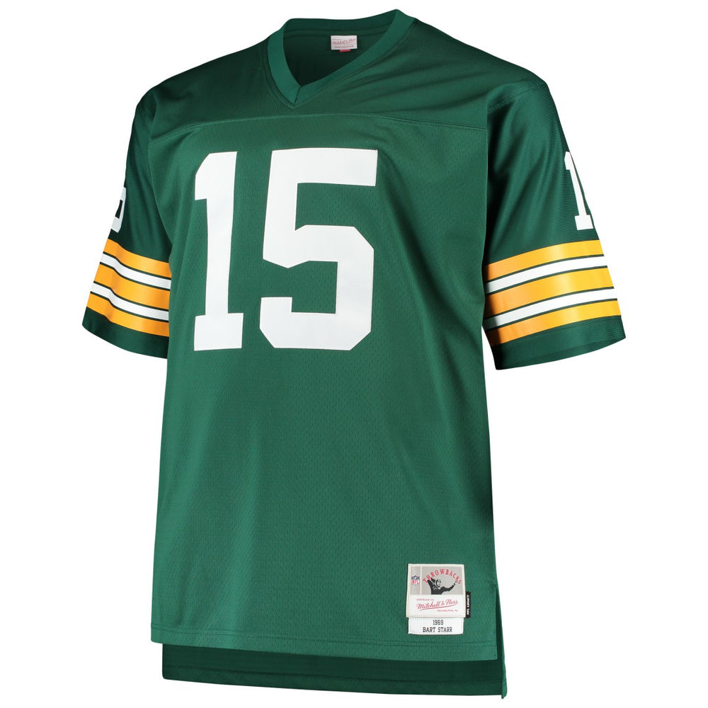 Mitchell & Ness Bart Starr Green Bay Packers Big & Tall 1968 Retired Player Replica Jersey Green
