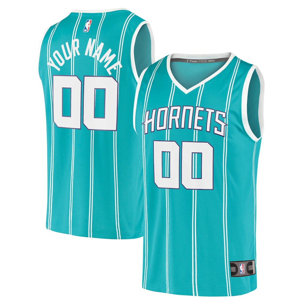 Charlotte Hornets Fast Break Replica Custom Jersey Icon Edition Teal | Fanatics US