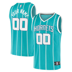Charlotte Hornets Fast Break Replica Custom Jersey Icon Edition Teal | Fanatics US