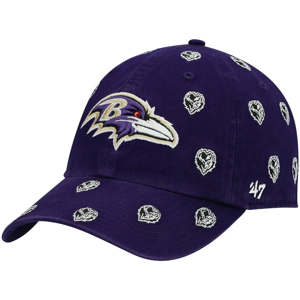 47 brand Baltimore Ravens '47 Women's Confetti Clean Up Head Logo Adjustable Hat Purple
