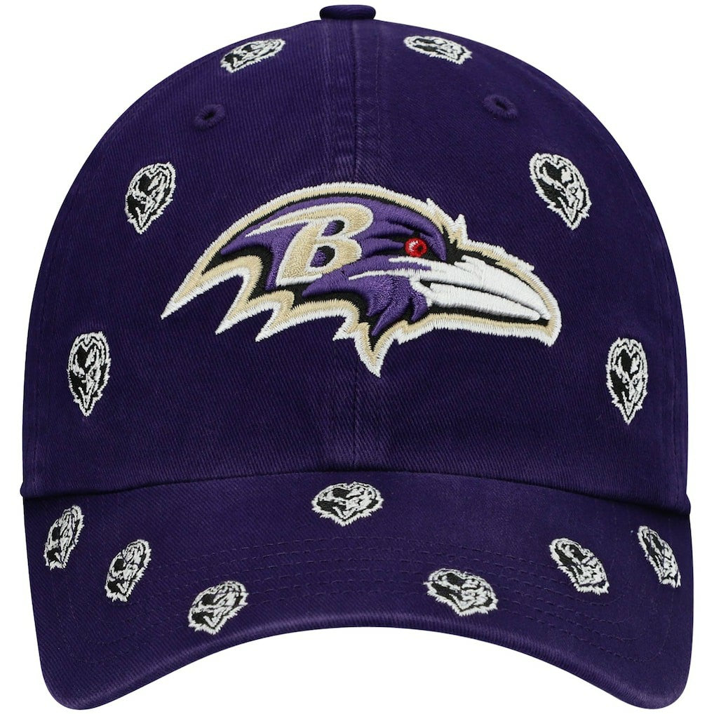 47 brand Baltimore Ravens '47 Women's Confetti Clean Up Head Logo Adjustable Hat Purple