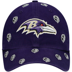47 brand Baltimore Ravens '47 Women's Confetti Clean Up Head Logo Adjustable Hat Purple