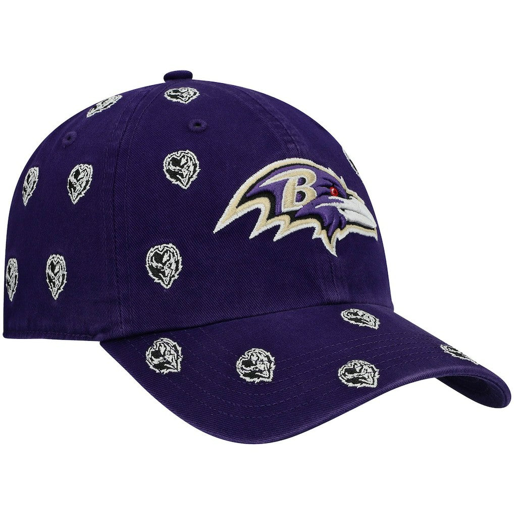 47 brand Baltimore Ravens '47 Women's Confetti Clean Up Head Logo Adjustable Hat Purple