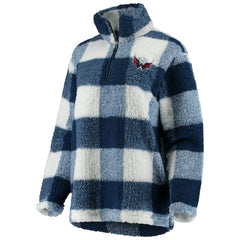 Washington Capitals G-III 4Her by Carl Banks Women's Plaid Sherpa Quarter-Zip Jacket - Navy/White - NHL 4049428