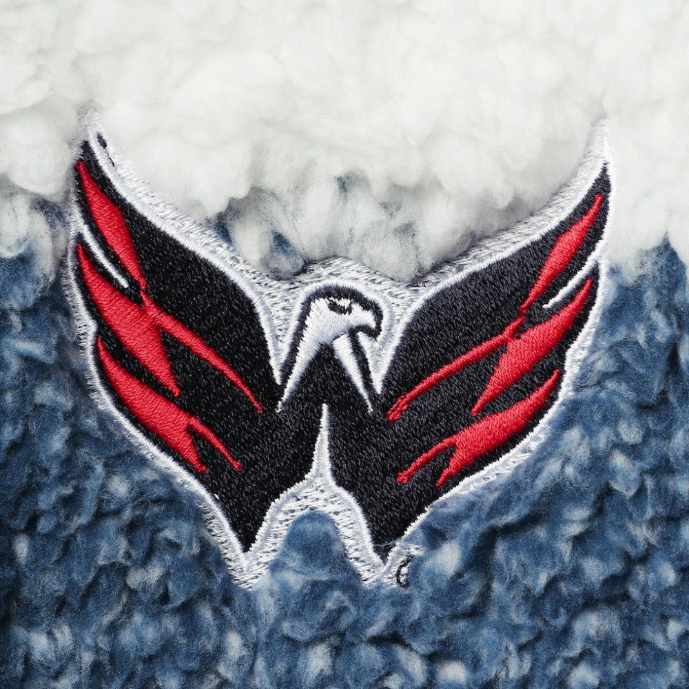 Washington Capitals G-III 4Her by Carl Banks Women's Plaid Sherpa Quarter-Zip Jacket - Navy/White - NHL 4049428