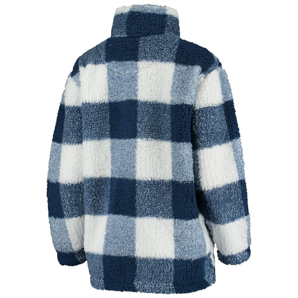 Washington Capitals G-III 4Her by Carl Banks Women's Plaid Sherpa Quarter-Zip Jacket - Navy/White - NHL 4049428