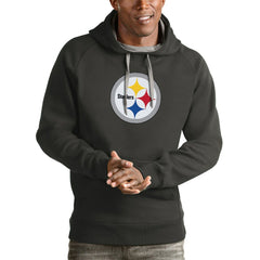 Pittsburgh Steelers Antigua Victory Pullover Hoodie Charcoal