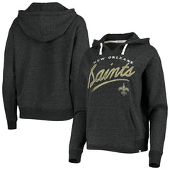47 brand New Orleans Saints '47 Women's Cross Script Emerson Hoodie Heather Charcoal