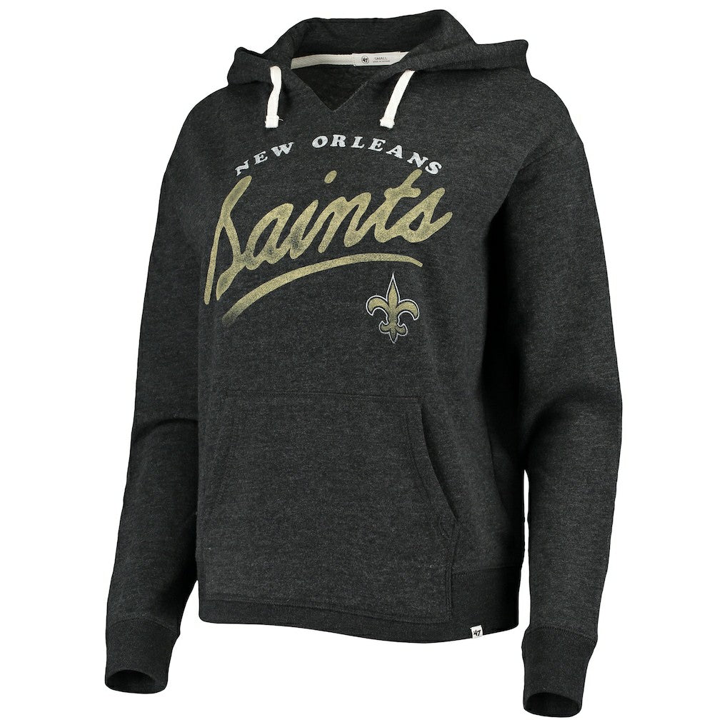47 brand New Orleans Saints '47 Women's Cross Script Emerson Hoodie Heather Charcoal