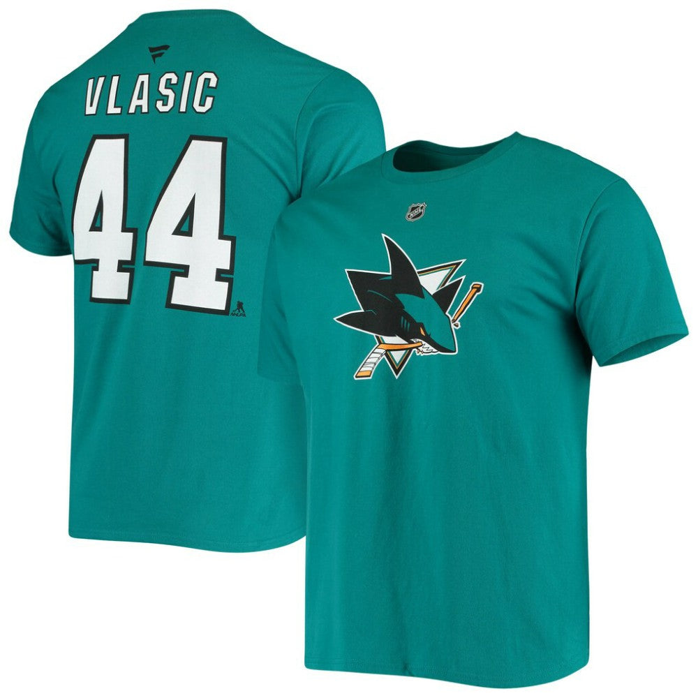 Marc-Edouard Vlasic San Jose Sharks Fanatics Player Name and Number T-Shirt - Teal - NHL 4055198