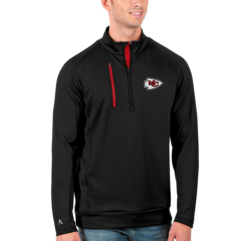 Kansas City Chiefs Antigua Generation Quarter-Zip Pullover Jacket Black/Red