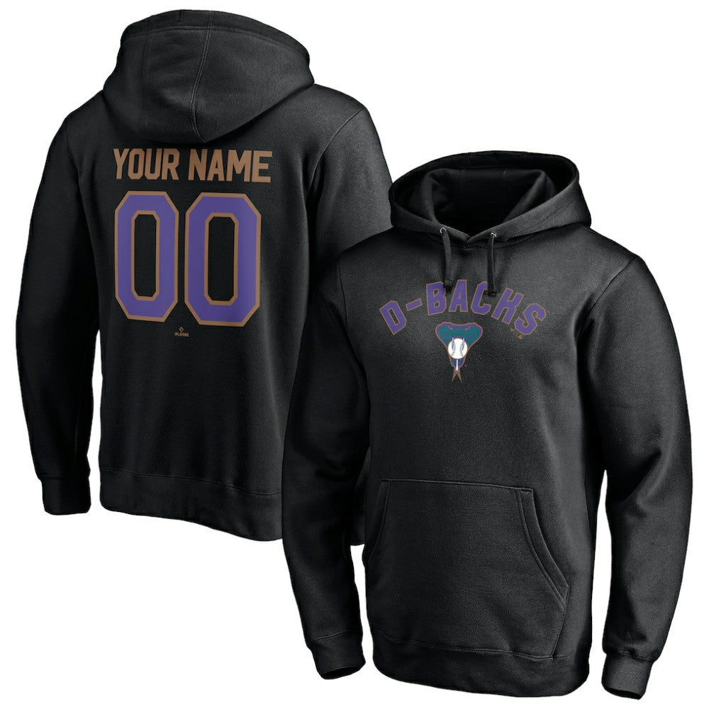 Arizona Diamondbacks Cooperstown Winning Streak Personalized Name & Number Pullover Hoodie - Black - MLB Discount
