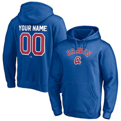 Atlanta Braves Cooperstown Winning Streak Personalized Name & Number Pullover Hoodie - Royal - MLB on Sale