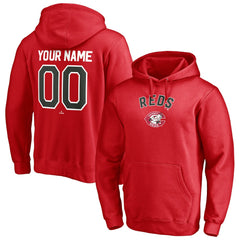 Cincinnati Reds Cooperstown Winning Streak Personalized Name & Number Pullover Hoodie - Red - MLB on Sale