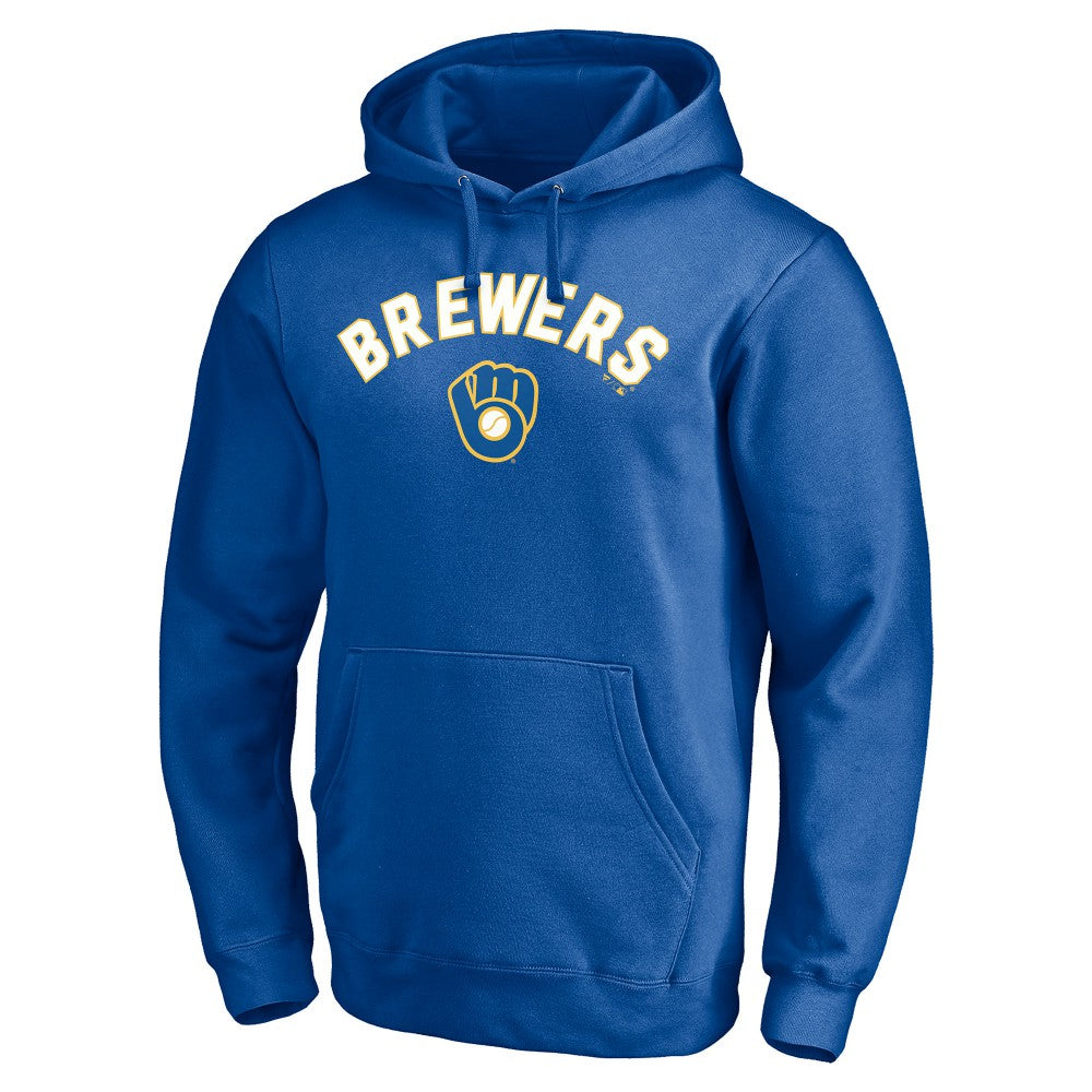 Milwaukee Brewers Cooperstown Winning Streak Personalized Name & Number Pullover Hoodie - Royal - MLB Lifestyle