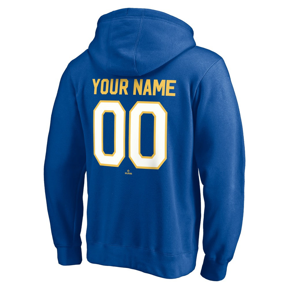 Milwaukee Brewers Cooperstown Winning Streak Personalized Name & Number Pullover Hoodie - Royal - MLB Lifestyle