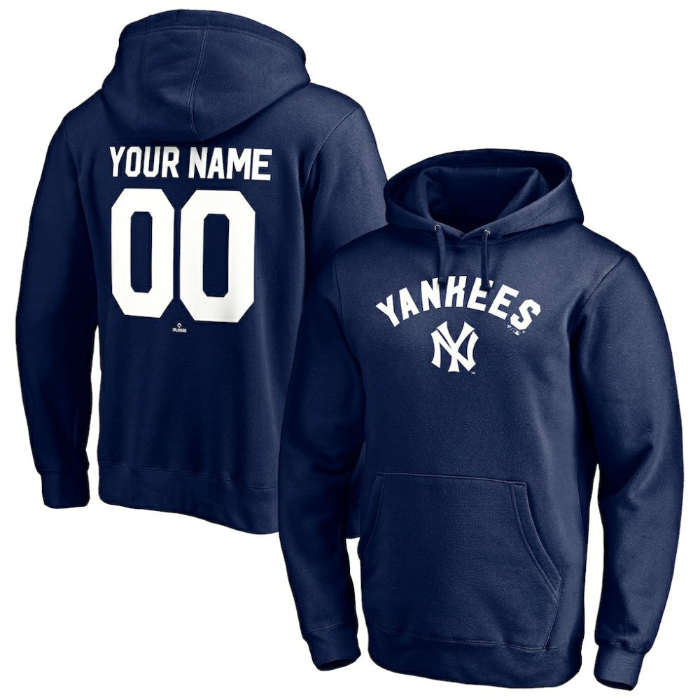 New York Yankees Cooperstown Winning Streak Personalized Name & Number Pullover Hoodie - Navy - MLB Discount