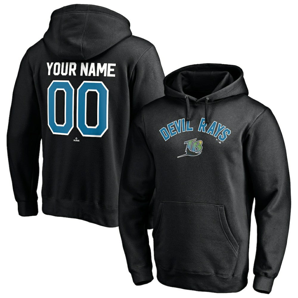 Tampa Bay Rays Cooperstown Winning Streak Personalized Name & Number Pullover Hoodie - Black - MLB Sale