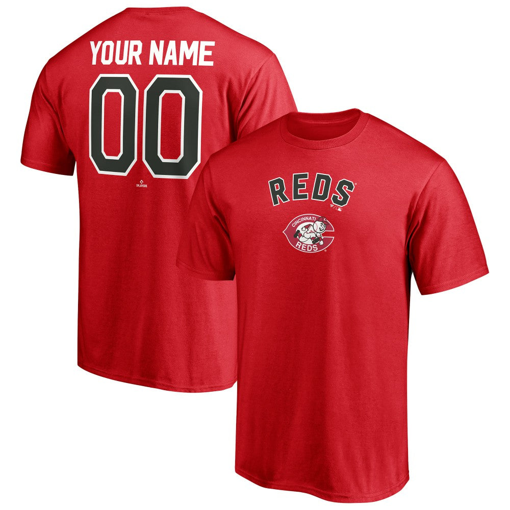 Cincinnati Reds Cooperstown Winning Streak Personalized Name & Number T-Shirt - Red - MLB on Sale