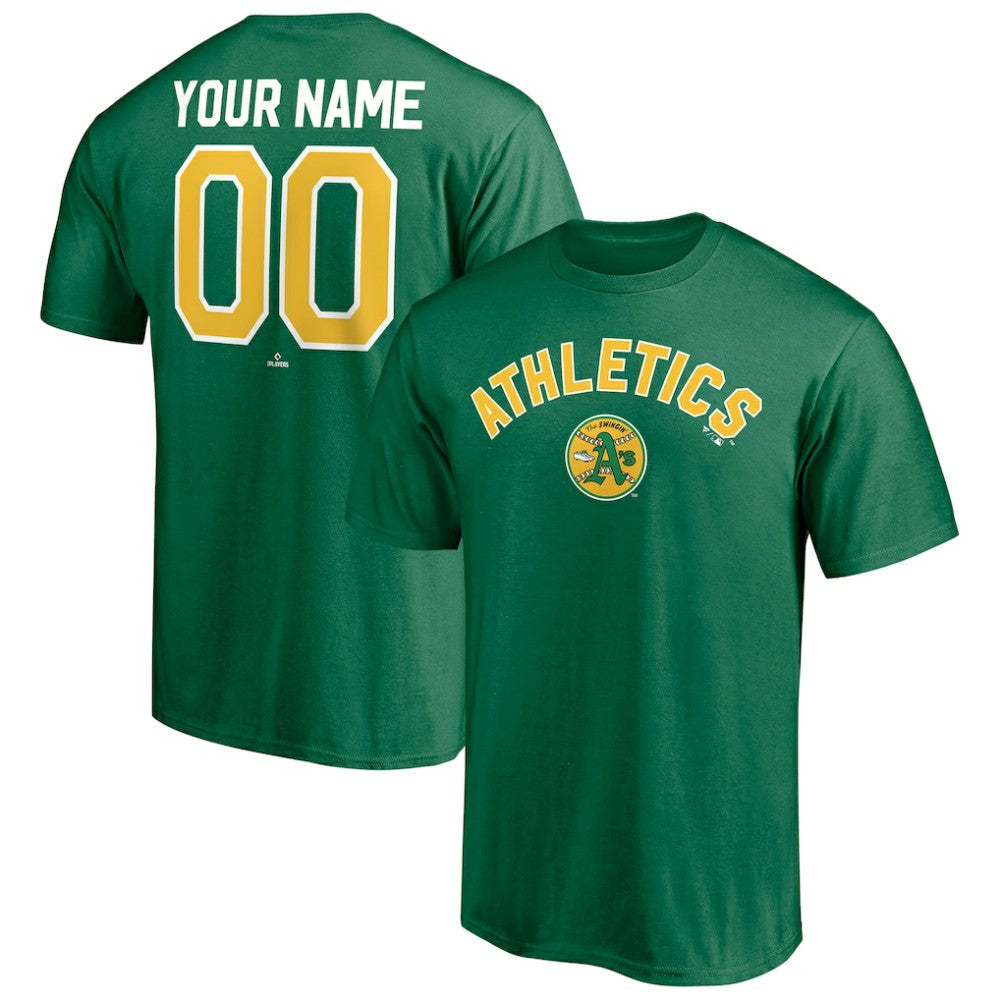 Athletics Cooperstown Winning Streak Personalized Name & Number T-Shirt - Kelly Green - MLB Sale