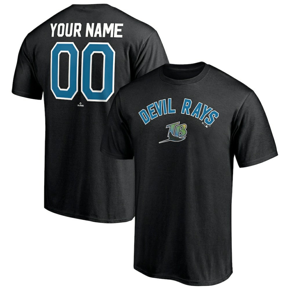 Tampa Bay Rays Cooperstown Winning Streak Personalized Name & Number T-Shirt - Black - MLB on Sale