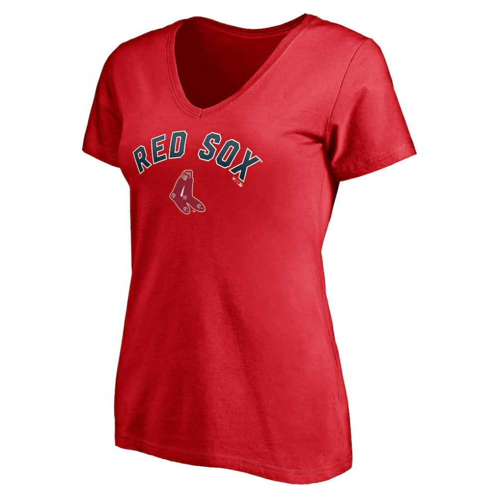 Boston Red Sox Women's Cooperstown Winning Streak Personalized Name & Number V-Neck T-Shirt - Red - MLB Online