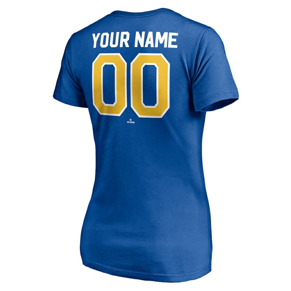Seattle Mariners Women's Cooperstown Winning Streak Personalized Name & Number V-Neck T-Shirt - Royal - MLB Lifestyle