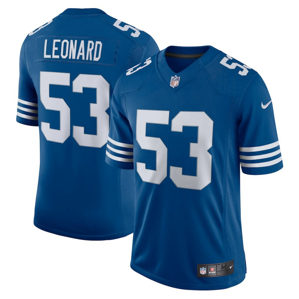 Nike Men's Darius Leonard Royal Indianapolis Colts Alternate Vapor Limited Jersey