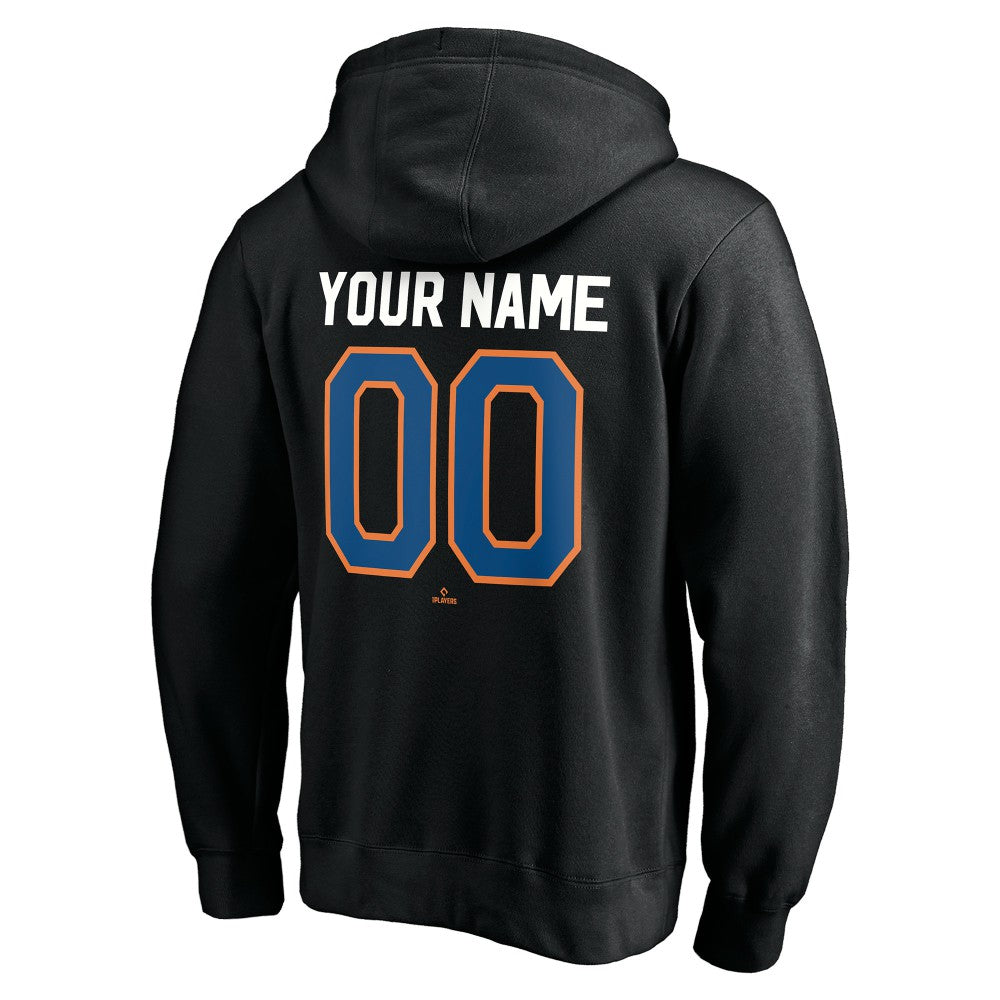 New York Mets Cooperstown Winning Streak Alternate Personalized Name & Number Pullover Hoodie - Black - MLB Sale