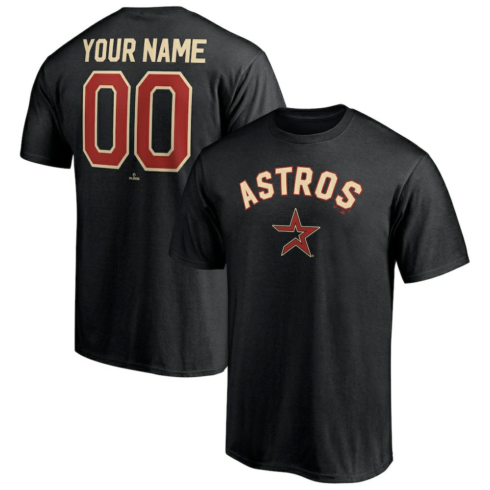 Houston Astros Cooperstown Winning Streak Alternate Personalized Name & Number T-Shirt - Black - MLB Sale