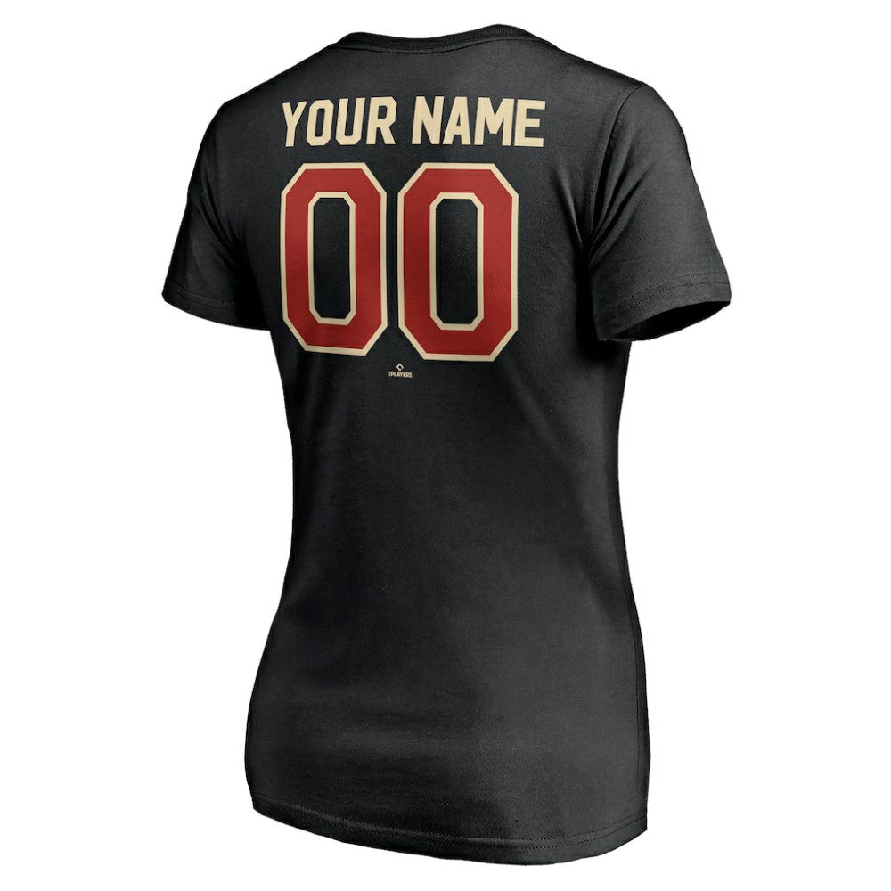 Houston Astros Women's Cooperstown Winning Streak Alternate Personalized Name & Number V-Neck T-Shirt - Black - MLB Sale