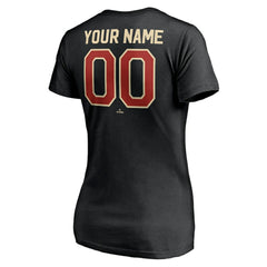 Houston Astros Women's Cooperstown Winning Streak Alternate Personalized Name & Number V-Neck T-Shirt - Black - MLB Sale