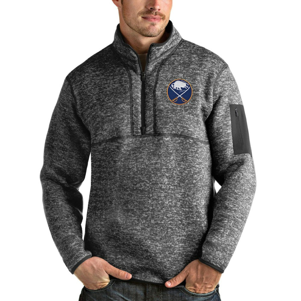 Buffalo Sabres Antigua Fortune Half-Zip Pullover Jacket - Heather Gray - NHL 4080577
