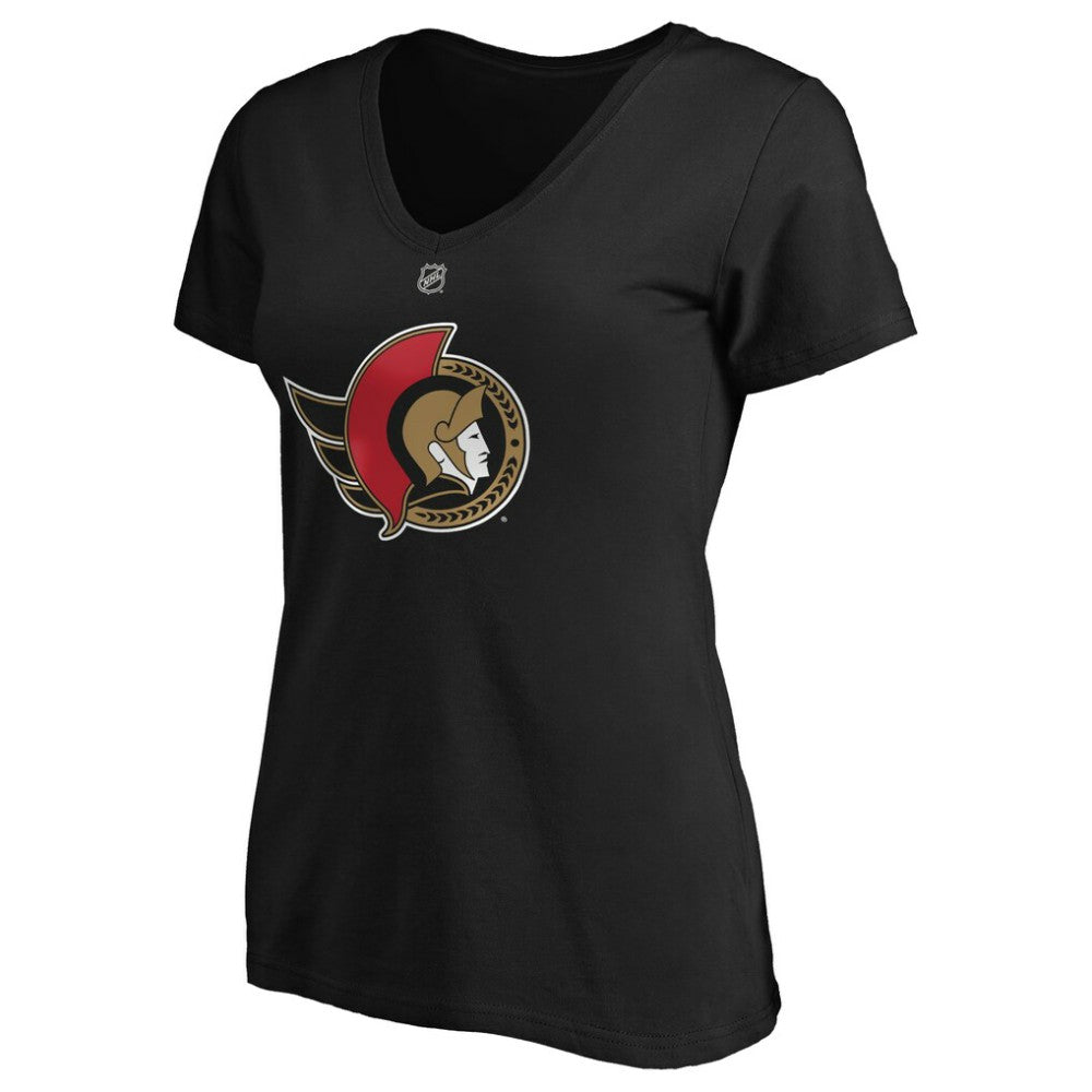 Brady Tkachuk Ottawa Senators Fanatics Women's Authentic Stack Name & Number V-Neck T-Shirt - Black - NHL 4100541