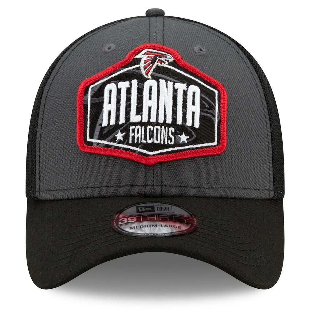 Atlanta Falcons New Era 2021 NFL Draft Trucker 39THIRTY Flex Hat Graphite/Black