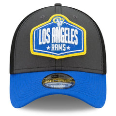 Los Angeles Rams New Era 2021 NFL Draft Trucker 39THIRTY Flex Hat Graphite/Royal