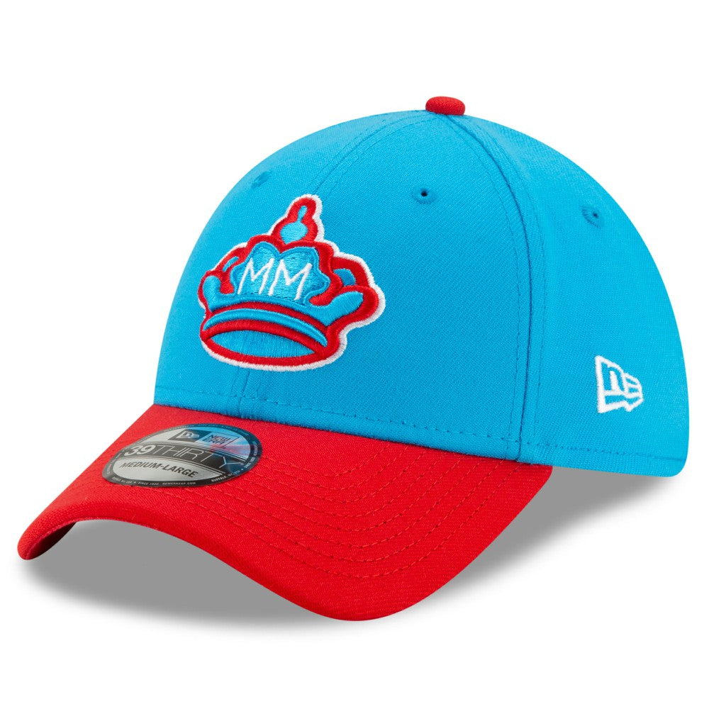 Miami Marlins New Era 2021 City Connect 39THIRTY Flex Hat - Blue/Red - New Era Discount