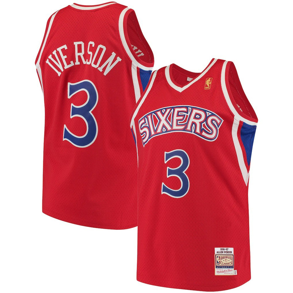 Allen Iverson Philadelphia 76ers 1996/97 Hardwood Classics Authentic Jersey Red | Mitchell & Ness online