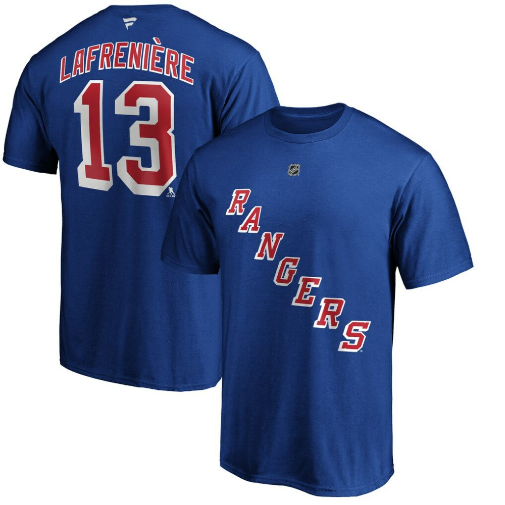 Alexis Lafrenière New York Rangers Fanatics Authentic Stack Name & Number T-Shirt - Blue - NHL 4107955