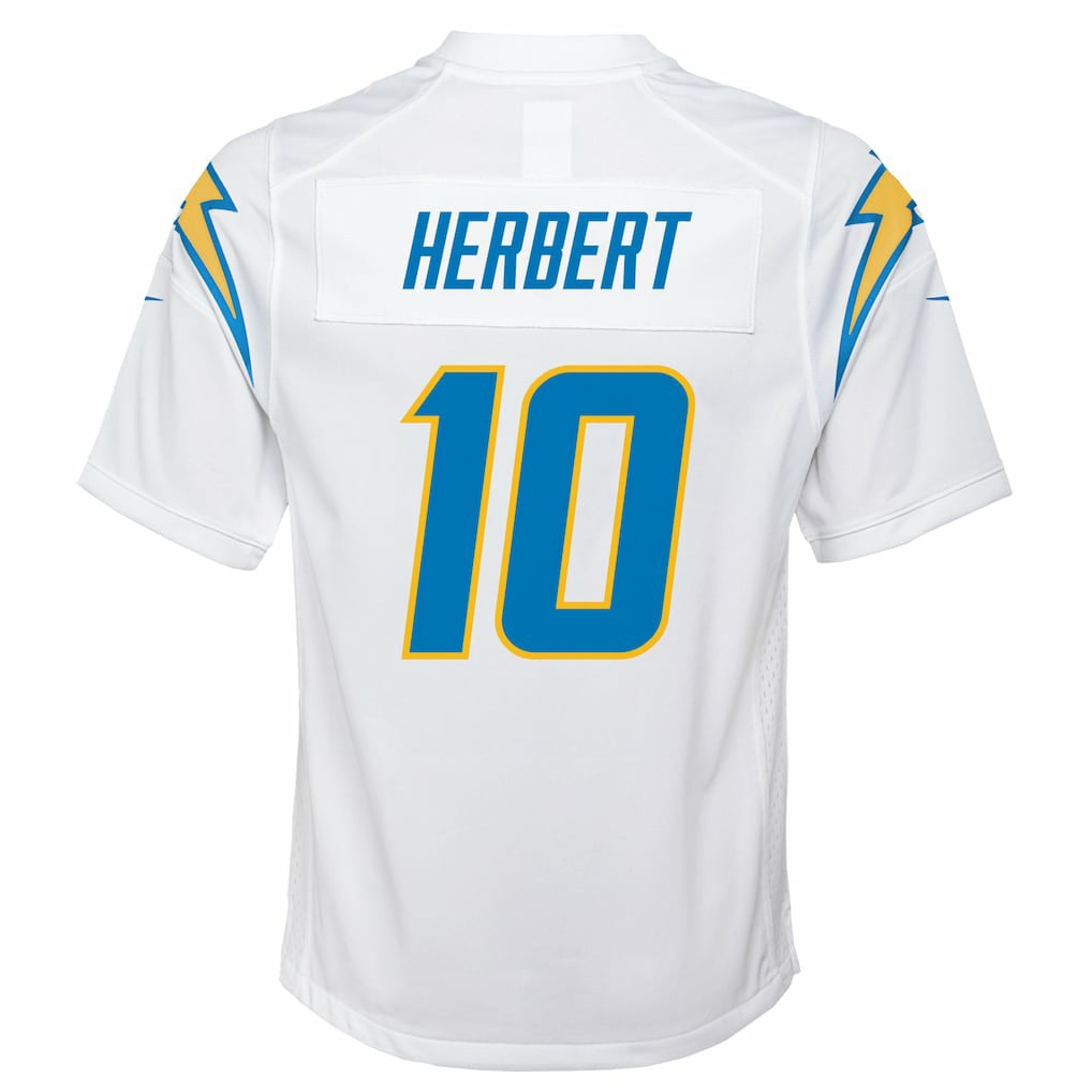 Nike Justin Herbert Los Angeles Chargers Youth Game Jersey White